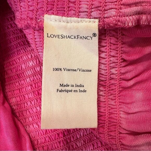 LoveShackFancy Velvet Roses Evan Dress Grenadine Size Medium Pink - Picture 9 of 9
